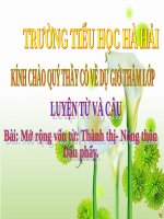 Tuần 16. MRVT: Thành thị - Nông thôn. Dấu phẩy