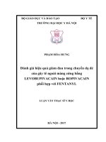 Đánh giá hiệu quả giảm đau trong chuyển dạ đẻ của gây tê ngoài màng cứng bằng LEVOBUPIVACAIN hoặc ROPIVACAIN phối hợp với FENTANYL 