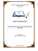 Giáo án Đội HOẠT ĐỘNG HÁT, MÚA, TRÒ CHƠI, KỂ CHUYỆN