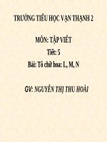 Tuần 29. Tô chữ hoa: L, M, N