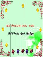 Bài 94. oang, oăng