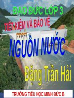 Bài 13. Tiết kiệm và bảo vệ nguồn nước