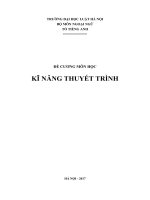 ĐỀ CƯƠNG MÔN HỌC  KĨ NĂNG THUYẾT TRÌNH  2TC