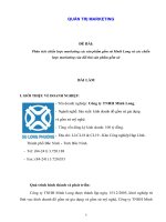 Phân tích chiến lược marketing các sản phẩm gốm sứ mnih long và các chiến lược marketing của đối thủ sản phẩm gốm sứ