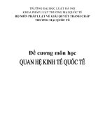 Đề cương môn học Quan hệ kinh tế quốc tế  2TC