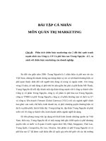 Phân tích chiến lược marketing của 2 đối thủ cạnh tranh mạnh nhất của công ty CP cà phê hòa tan trung nguyên