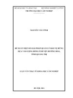 Đề xuất một số giải pháp quản lý bảo vệ rừng dựa vào cộng đồng ở huyện hướng hóa, tỉnh quảng trị 