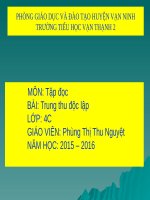 Tuần 7. Trung thu độc lập