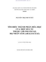 LUẬN án TS tìm HIỂU THÀNH PHẦN hóa học của một số cây THUỘC CHI POLYSCIAS, họ NHÂN sâm (ARALIACEAE) 