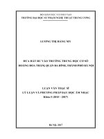 Đưa hát ru vào trường trung học cơ sở hoàng hoa thám, quận ba đình, thành phố hà nội 