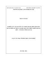 Nghiên cứu nguồn tài nguyên cây thuốc được đồng bào dân tộc hmông sử dụng tại khu bảo tồn thiên nhiên hoàng liên   văn bàn   tỉnh lào cai 