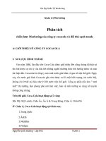 chiến lược marketing của công ty cocacola và đối thủ cạnh tranh 