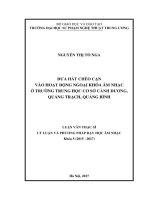 Đưa hát chèo cạn vào hoạt động ngoại khóa âm nhạc ở trường
