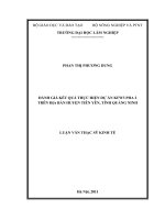 Đánh giá kết quả thực hiện dự án KFW3 pha 2 trên địa bàn huyện tiên yên, tỉnh quảng ninh 