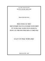 Phân tích cấu trúc một số hợp chất flavonoid tách chiết từ vỏ hạt đậu xanh (vigna radiata) bằng các phương pháp hóa lý hiện đại 