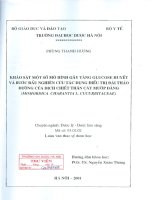 Khảo sát một số mô hình gây glucose huyết và bước đầu nghiên cứu tác dụng điều trị đái tháo đường của dịch chiết thân cây mướp đắng 