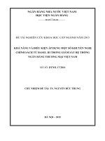 KHẢ NĂNG VÀ ĐIỀU KIỆN ÁP DỤNG MỘT SỐ KHUYẾN NGHỊ CHÍNH SÁCH TỪ BASEL III TRONG GIÁM SÁT HỆ THỐNG NGÂN HÀNG THƯƠNG MẠI VIỆT NAM