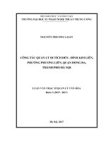 Công tác quản lý di tích đền  đình kim liên, phường phương liên, quận đống đa, thành phố hà nội 