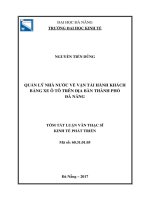 Quản lý nhà nước về vận tải hành khách bằng xe ô tô trên địa bàn thành phố đà nẵng 