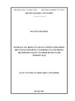 Đánh giá tác động của quản lý rừng cộng đồng đến tài nguyên rừng và sinh kế của người dân địa phương tại xã văn minh, huyện na rì, tỉnh bắc cạn 