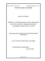 Nghiên cứu, lập kế hoạch quản lý rừng theo hướng bền vững tại công ty TNHH một thành viên lâm nghiệp và dịch vụ chúc a hà tĩnh 