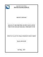Quản lý chi thường xuyên ngân sách nhà nước huyện đắk hà, tỉnh kon tum 