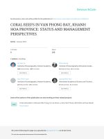 HỆ SINH THÁI RẠN SAN HÔ Ở VỊNH VÂN PHONG, TỈNH KHÁNH HÒA – TÌNH TRẠNG VÀ GIẢI PHÁP QUẢN LÝ