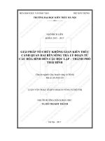 Giải pháp tổ chức không gian kiến trúc cảnh quan hai bên sông trà lý đoạn từ cầu hòa bình đến cầu độc lập   thành phố thái bình (tt) 