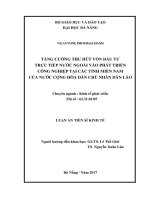 Tăng cường thu hút vốn đầu tư trực tiếp nước ngoài vào phát triển công nghiệp tại các tỉnh miền nam của nước CHDCND lào (tt) 