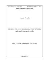 Đánh giá khả năng phục hồi sau cháy rừng tại vườn quốc gia hoàng liên sơn 