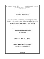Một số giải pháp góp phần hoàn thiện tổ chức quản lý của tổng công ty lâm nghiệp việt nam theo mô hình công ty mẹ   công ty con 