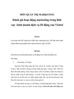 Đánh giá hoạt động marketing trong lĩnh vực kinh doanh dịch vụ di động của viettel 