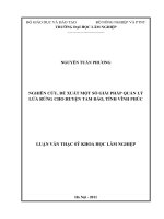 Nghiên cứu, đề xuất một số giải pháp quản lý lửa rừng cho huyện tam đảo, tỉnh vĩnh phúc 
