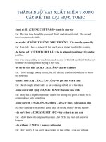 THÀNH NGỮ TIẾNG ANH CỰC HAY XUẤT HIỆN TRONG CÁC ĐỀ THI ĐẠI HỌC, TOEIC