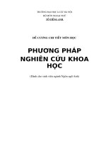 ĐỀ CƯƠNG CHI TIẾT MÔN HỌC   PHƯƠNG PHÁP  NGHIÊN CỨU KHOA HỌC  (Dành cho sinh viên ngành Ngôn ngữ Anh)   2TC
