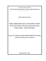 Hoàn thiện kiểm soát chi thường xuyên ngân sách nhà nước qua kho nhà nước vĩnh tường   tỉnh vĩnh phúc 