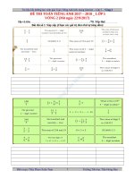 Toán tiếng anh vòng 2 lớp 5 năm  2017  2018