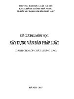 Đề cương Xây dựng văn bản pháp luật VBPL   3TC