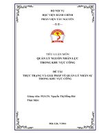 TL quản lý nguồn nhân lực  “ Thực trạng, phương hướng và giải pháp về  quản lý cân đối Ngân sách tại Việt Nam”