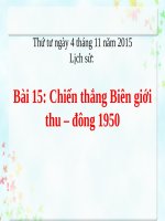 Bài 15. Chiến thắng Biên giới Thu-Đông 1950