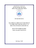 Đặc tính của chiết xuất curcumin từ củ nghệ vàng curcuma longa l  và khả năng ứng dụng chăm sóc da 