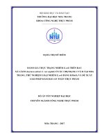 Đánh giá thực trạng nhiễm e coli trên rau xà lách (lactuca sativar l  var capital) ở các chợ hạng i và II tại nha trang, thử nghiệm loại nhiễm e coli bằng KMnO4 và đề xuất giải pháp đảm bảo an toà 