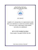 Nghiên cứu ảnh hưởng của một số dung môi hòa tan chitosan và chất gia vị dùng trong sản xuất chả cá đến hoạt tính chống oxy hóa của chitosan 