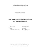 hoàn thiện công tác chăm sóc khách hàng của viễn thông bắc giang 