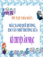 Tiết 28. Ôn tập 2 bài hát: Màu xanh quê hương, Em vẫn nhớ trường xưa