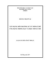 Xây dựng môi trường xử lý tiếng ê đê ứng dụng trong dạy và học tiếng ê đê 