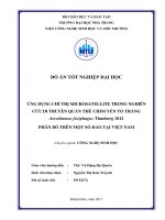 Ứng dụng chỉ thị microsatellite trong nghiên cứu di truyền quần thể chim yến tổ trắng aerodramus fuciphagus thunberg 1812 phân bố trên một số đảo tại việt nam 