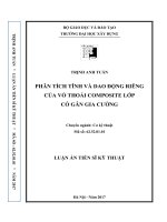Phân tích tĩnh và dao động riêng của vỏ thoải composite lớp có gân gia cường