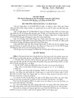 QUYẾT ĐỊNH CỦA BỘ GIÁO DỤC VỀ KỲ THI TỐT NGHIỆP VÀ ĐẠI HỌC NĂM 2015 DUYỆT NGÀY 09-09-2014