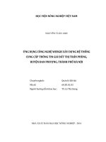 ứng dụng công nghệ webgis xây dựng hệ thống cung cấp thông tin giá đất thị trấn phùng, huyện đan phượng, thành phố hà nội 